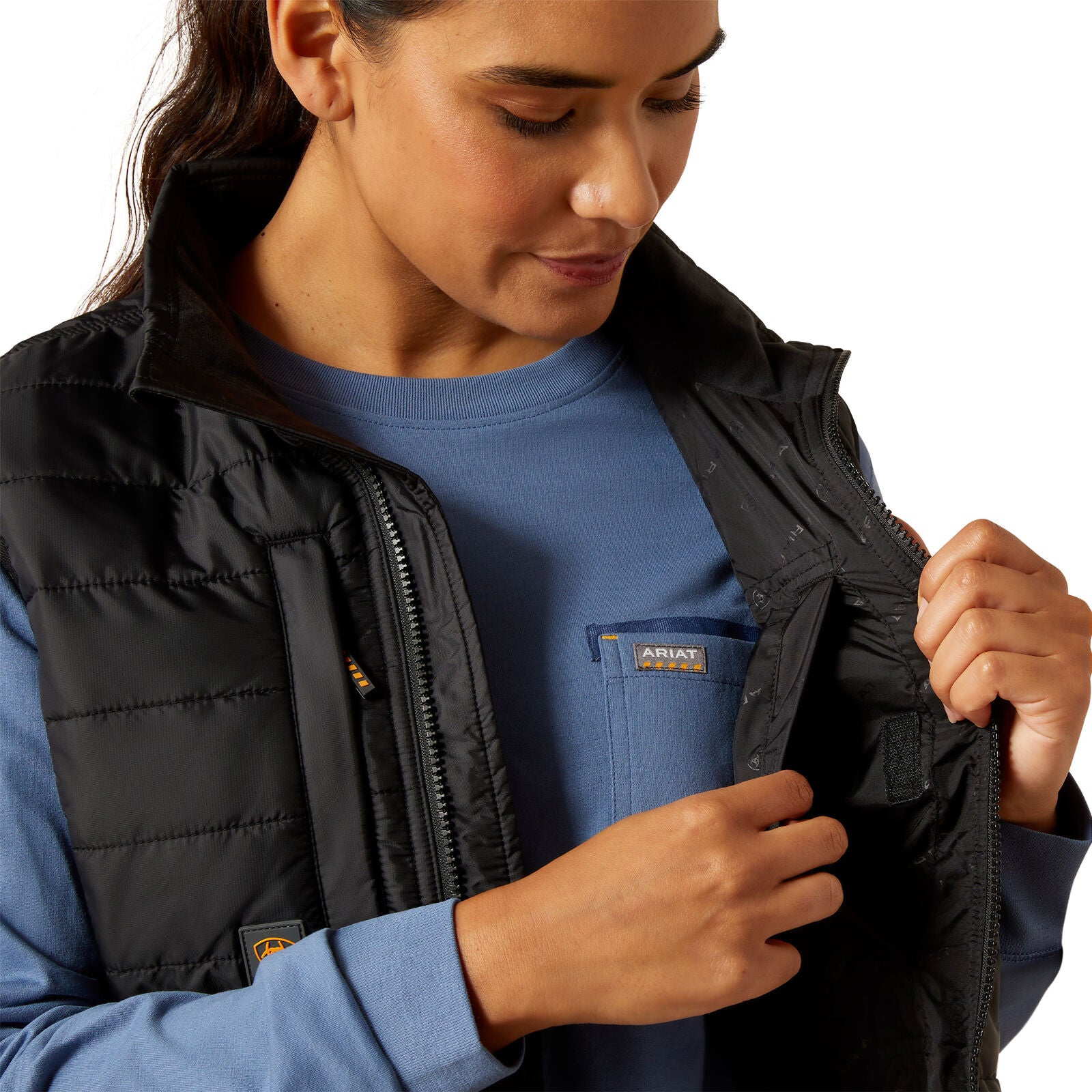 Ariat Womens Rebar Cordura Ripstop Lightweight Insulated Vest (10062722) Black