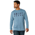 Ariat Mens Rebar Cotton Strong Logo L/S Tee (10062765) Bluestone