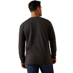 Ariat Mens Rebar Cotton Strong Logo L/S Tee (10062764) Charcoal Heather