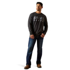 Ariat Mens Rebar Cotton Strong Logo L/S Tee (10062764) Charcoal Heather