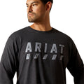 Ariat Mens Rebar Cotton Strong Logo L/S Tee (10062764) Charcoal Heather