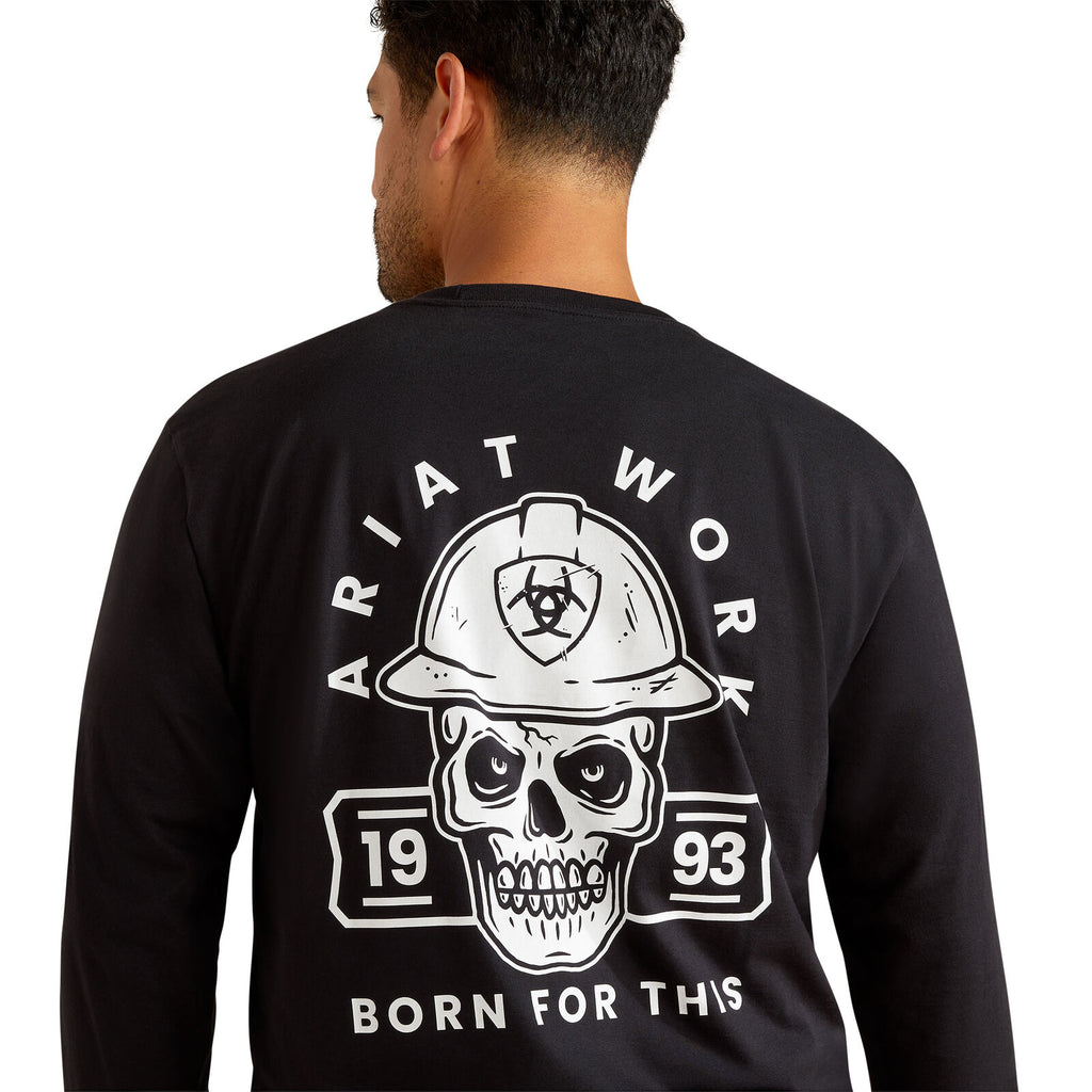Ariat Mens Rebar Cotton Strong Hardhead L/S Tee (10062762) Black