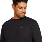 Ariat Mens Rebar Cotton Strong Hardhead L/S Tee (10062762) Black