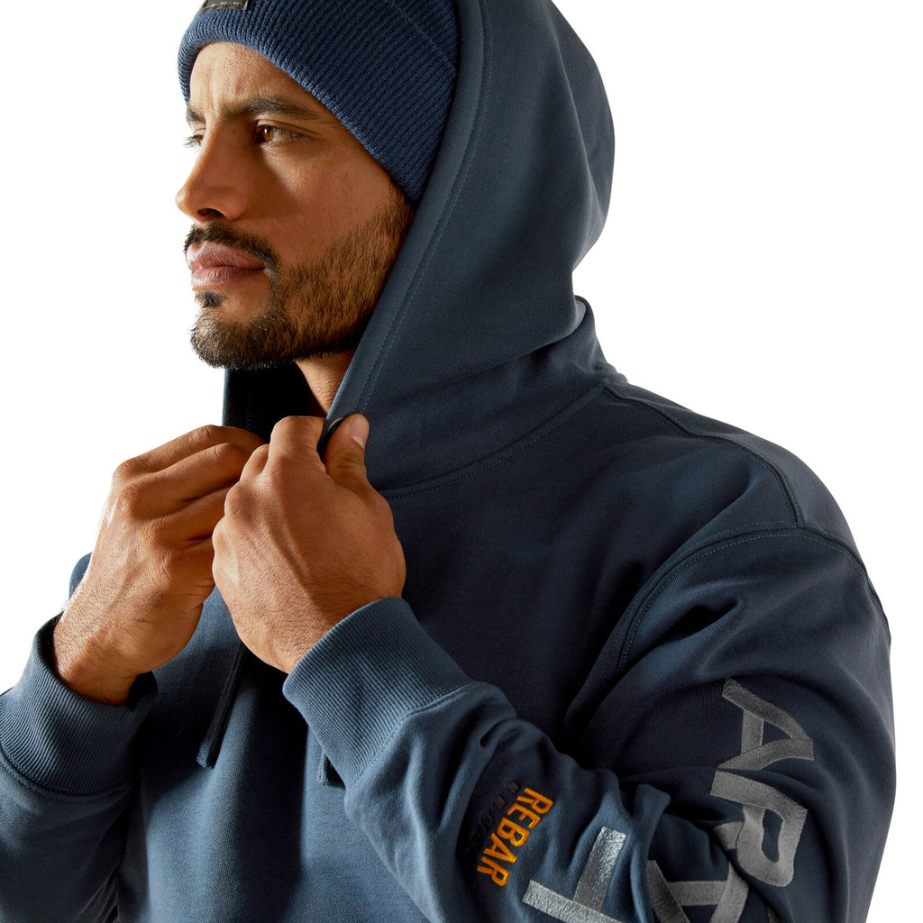 Ariat Mens Rebar Graphic Hoodie (10062528) Orion Blue/Dusty Blue