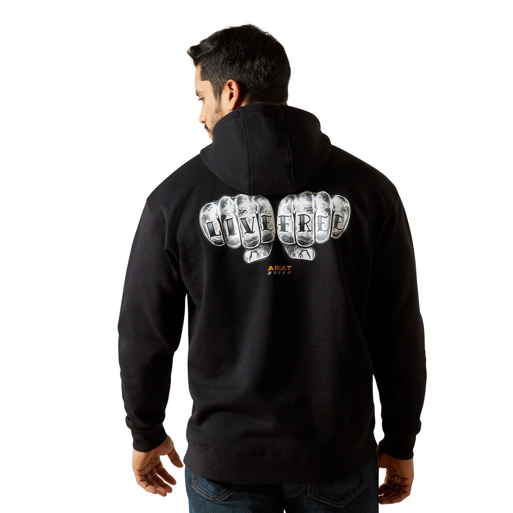 Ariat Mens Rebar Workman Bare Knuckle Hoodie (10062715) Black