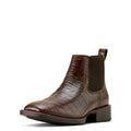 Ariat Mens Booker Chelsea Wide Square Toe Western Boots (10074162) Chocolate Croc Print