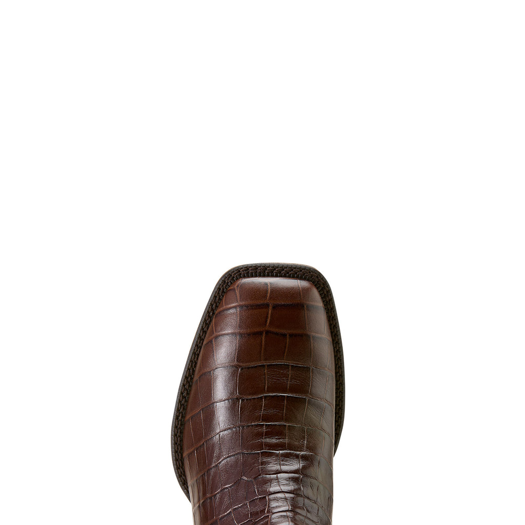Ariat Mens Booker Chelsea Wide Square Toe Western Boots (10074162) Chocolate Croc Print