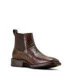 Ariat Mens Booker Chelsea Wide Square Toe Western Boots (10074162) Chocolate Croc Print