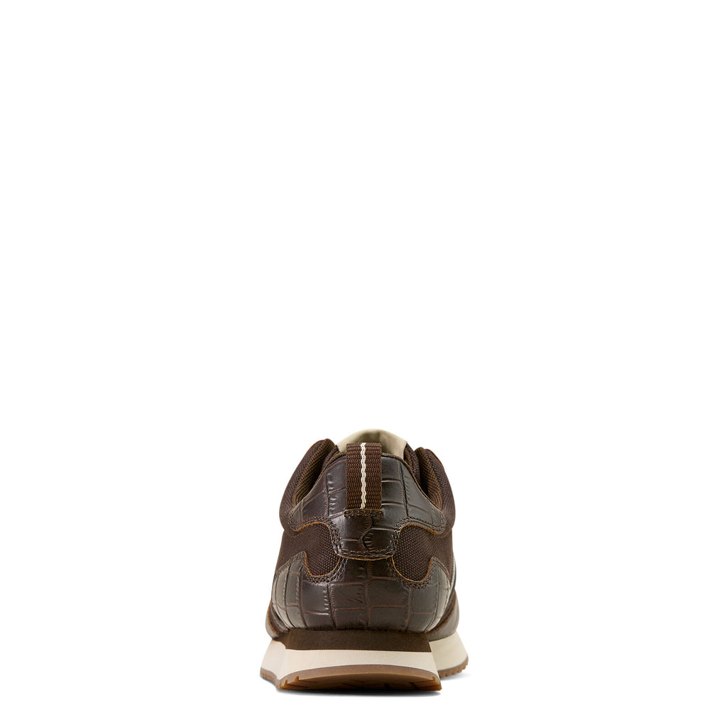 Ariat Mens Ranch Runner Shoes (10074199) Chocolate/Antique Tan Croc Print