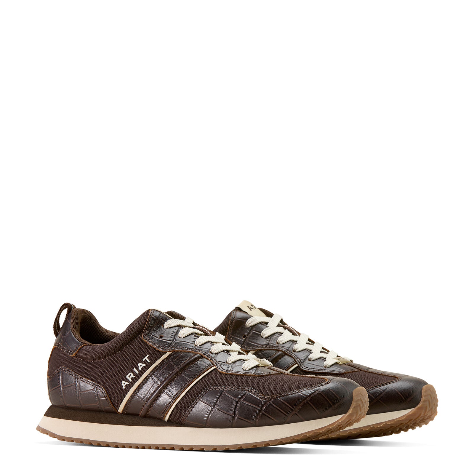 Ariat Mens Ranch Runner Shoes (10074199) Chocolate/Antique Tan Croc Print