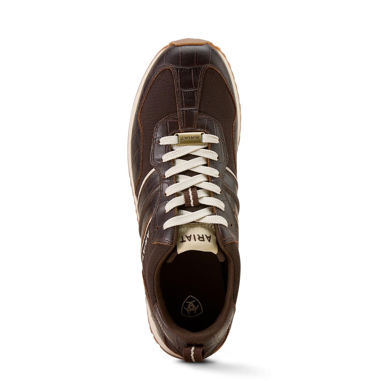 Ariat Mens Ranch Runner Shoes (10074199) Chocolate/Antique Tan Croc Print