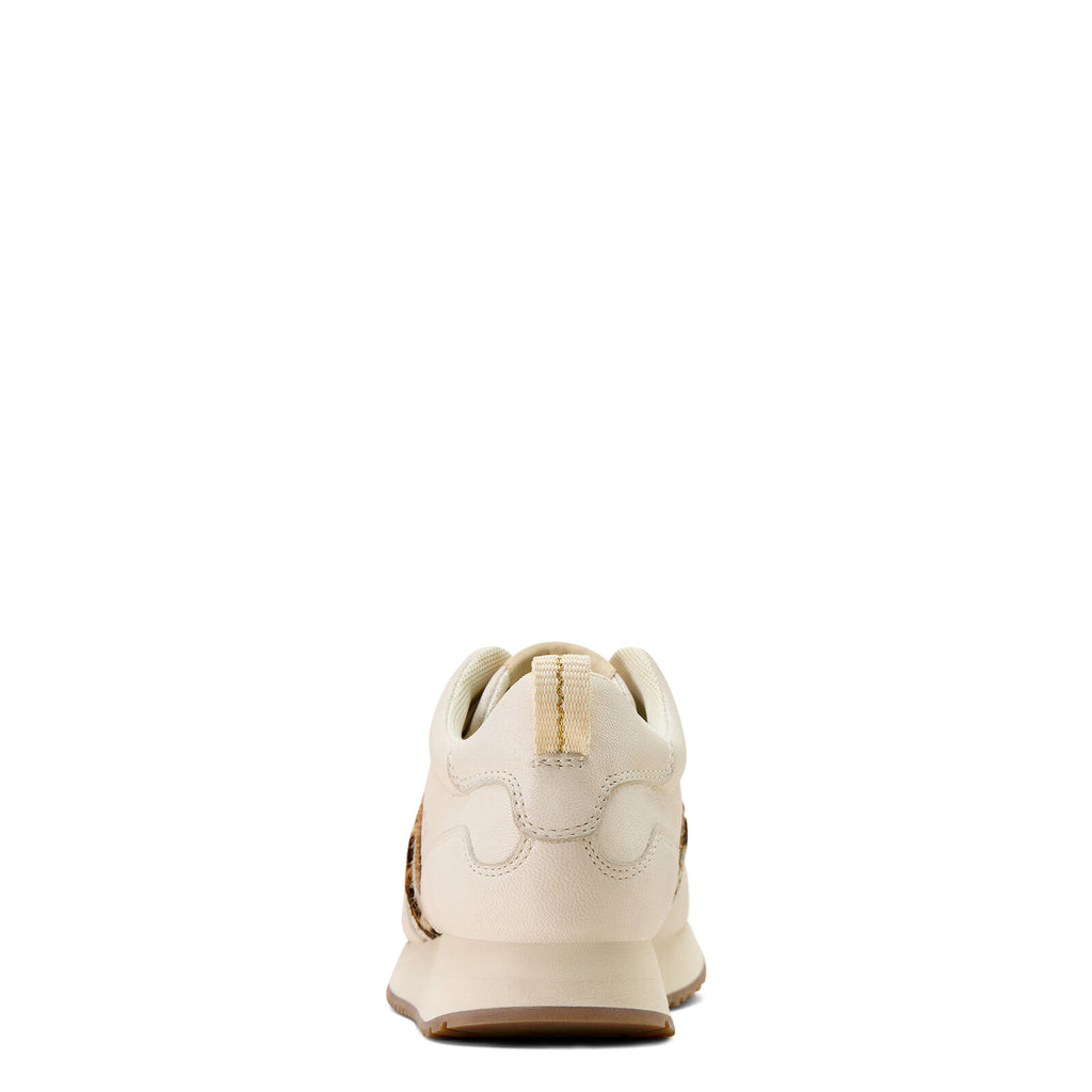 Ariat Womens Ranch Runner Shoes (10074338) Bright Cream/Glided Leopard Hair On