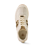 Ariat Womens Ranch Runner Shoes (10074338) Bright Cream/Glided Leopard Hair On