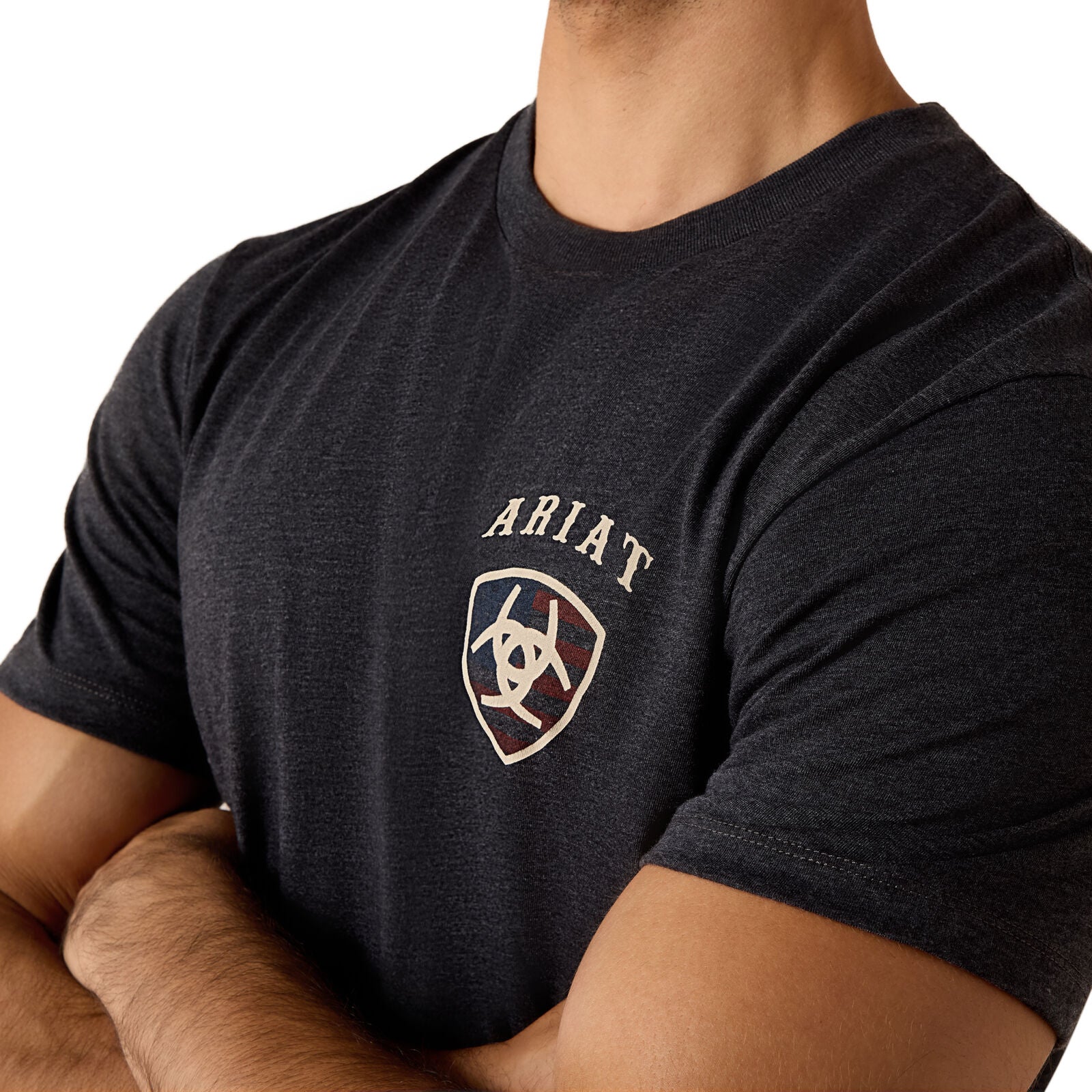 Ariat Mens American Bison S/S Tee (10071195) Charcoal Heather