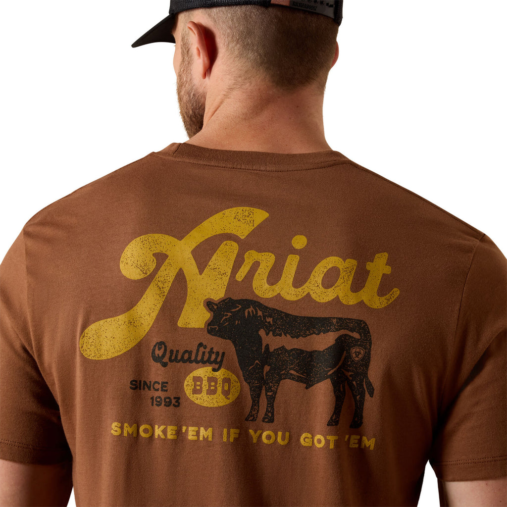 Ariat Mens BBQ Smoke S/S Tee (10071197) Soft Silt