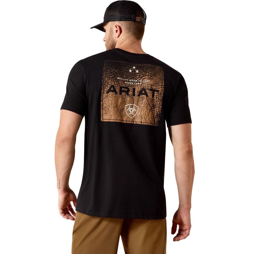 Ariat Mens Boot Leather Patch S/S Tee (10071159) Black