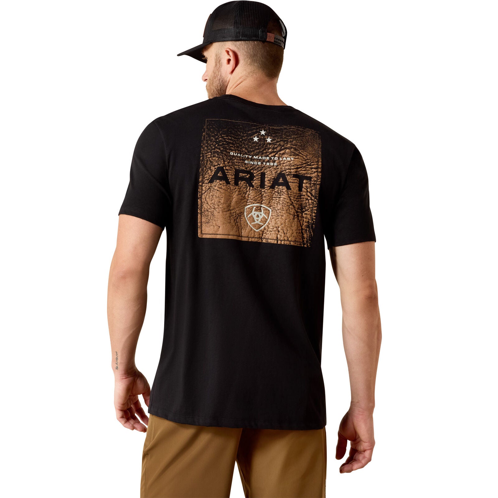 Ariat Mens Boot Leather Patch S/S Tee (10071159) Black