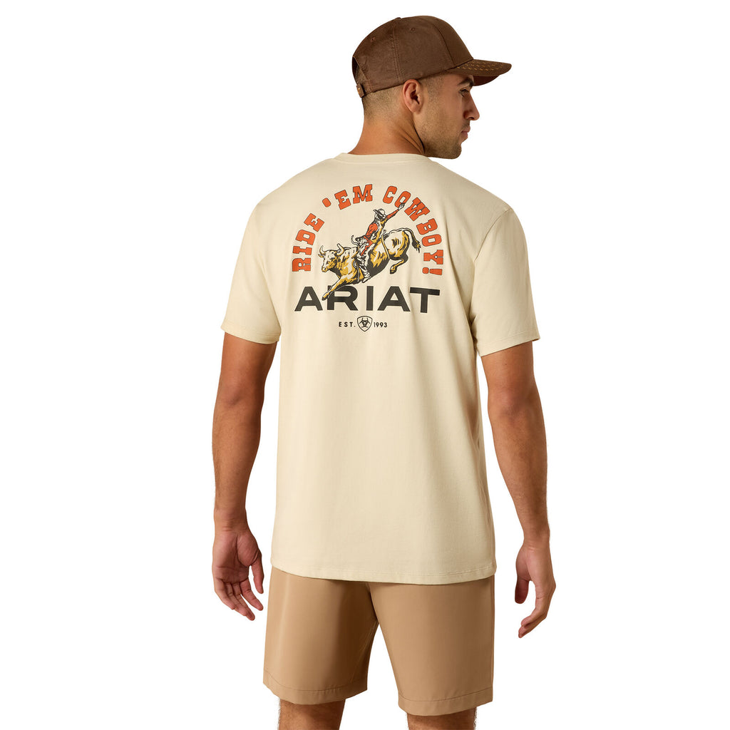 Ariat Mens Ride Em Cowboy S/S Tee (10071199) Natural