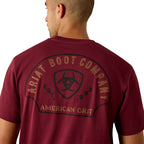 Ariat Mens Shell Game S/S Tee (10071158) Maroon Banner