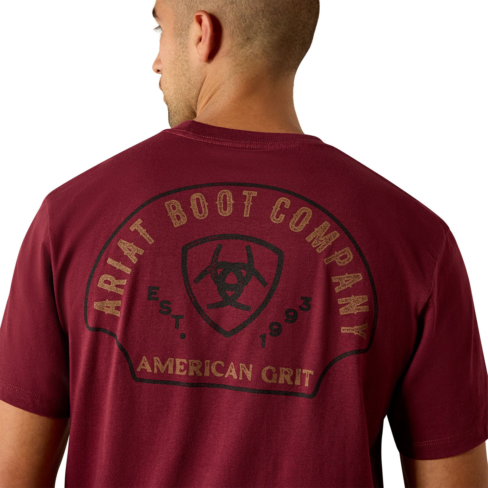 Ariat Mens Shell Game S/S Tee (10071158) Maroon Banner