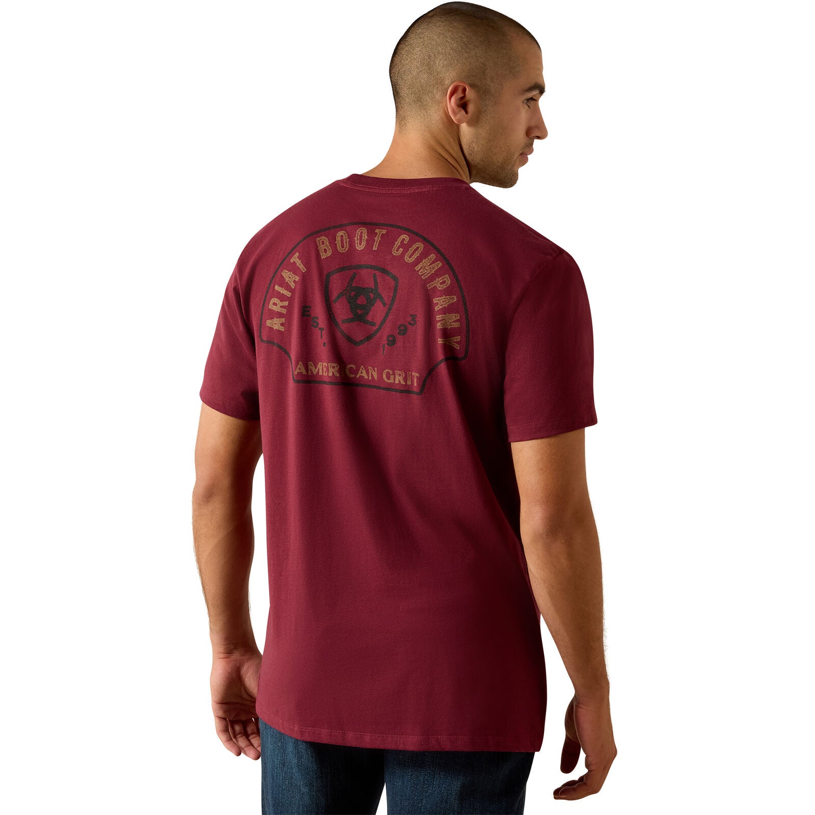 Ariat Mens Shell Game S/S Tee (10071158) Maroon Banner