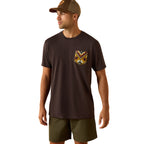 Ariat Mens Southwest Longest Horn S/S Tee (10071198) Vintage Black