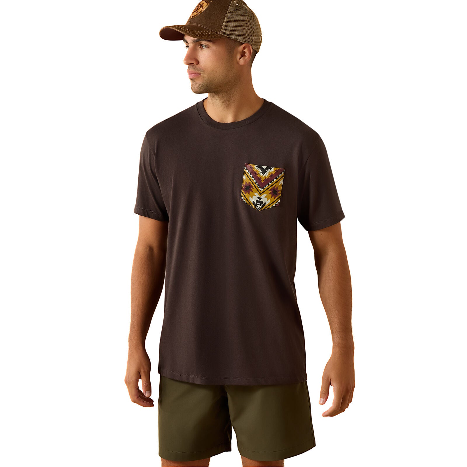 Ariat Mens Southwest Longest Horn S/S Tee (10071198) Vintage Black