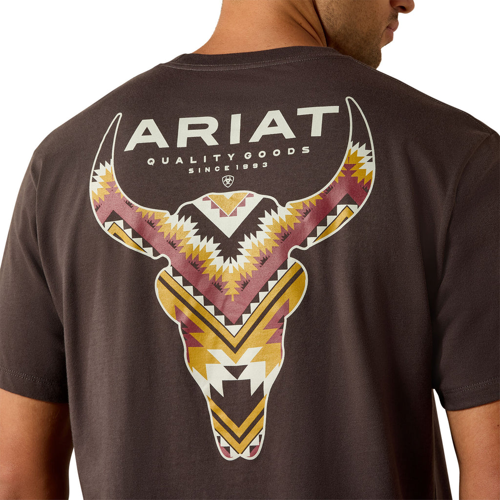 Ariat Mens Southwest Longest Horn S/S Tee (10071198) Vintage Black
