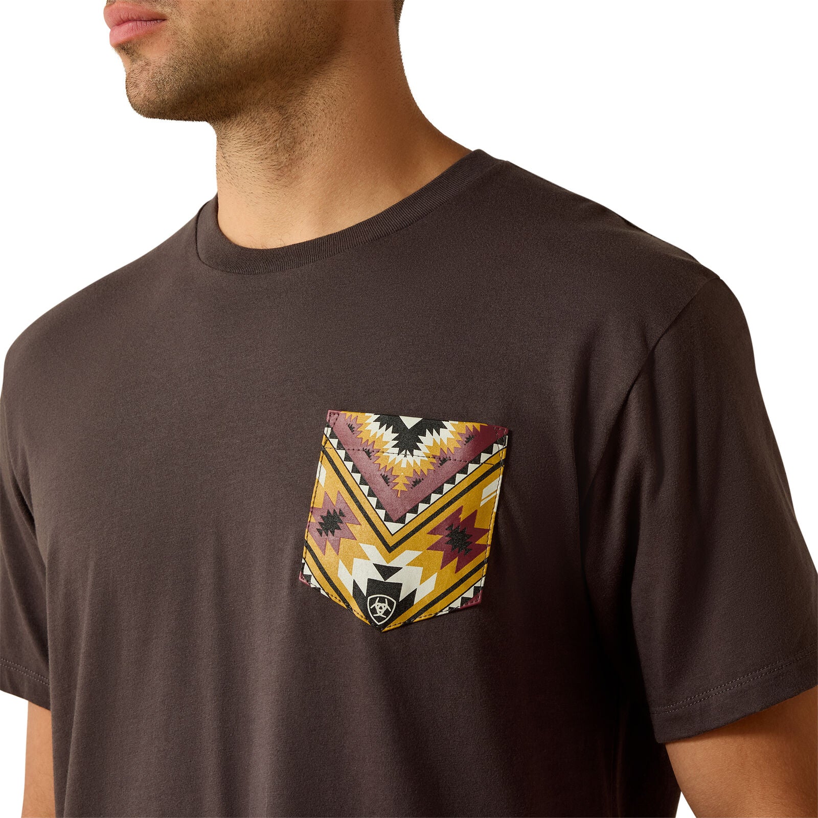 Ariat Mens Southwest Longest Horn S/S Tee (10071198) Vintage Black