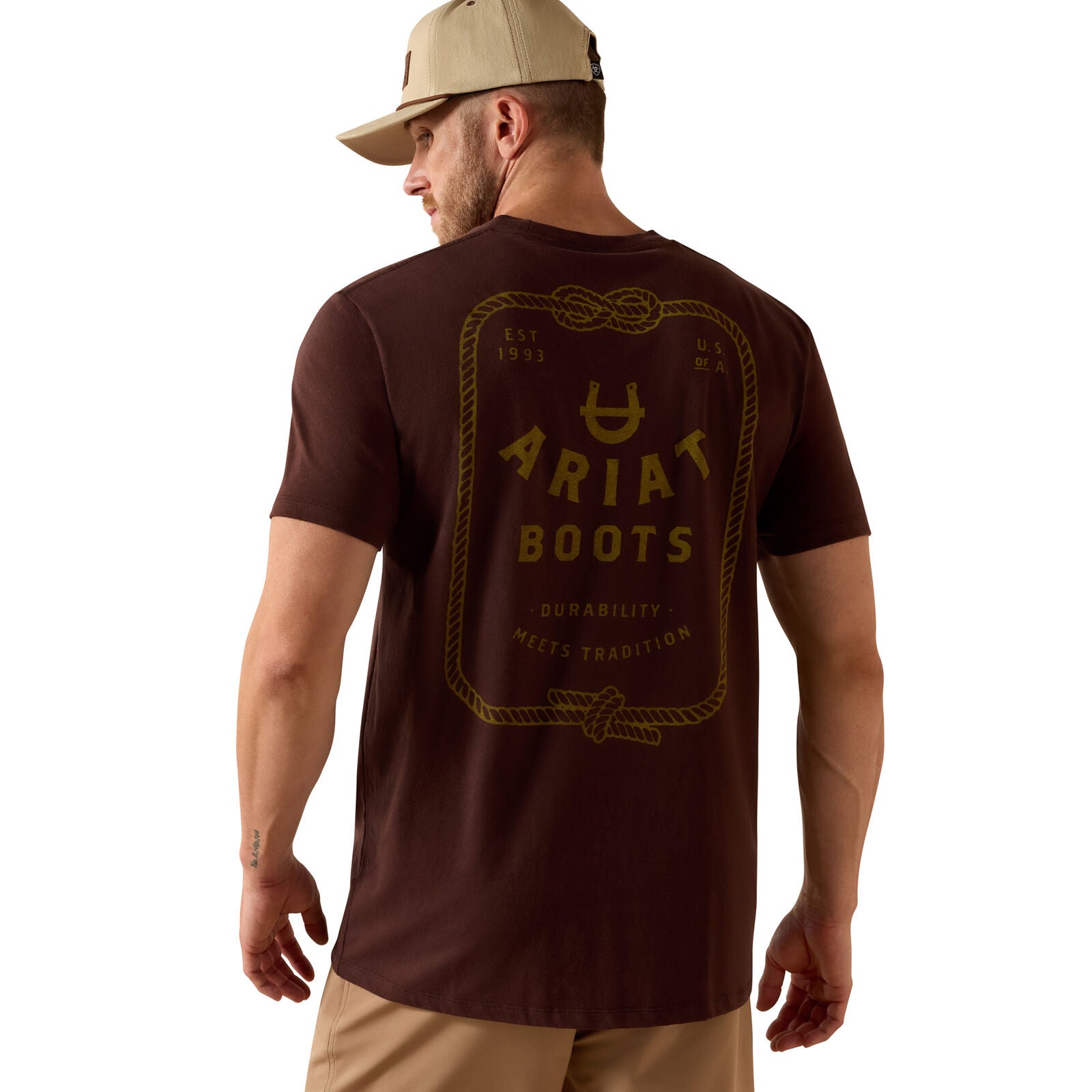 Ariat Mens Western Ropes S/S Tee (10071156) Puce