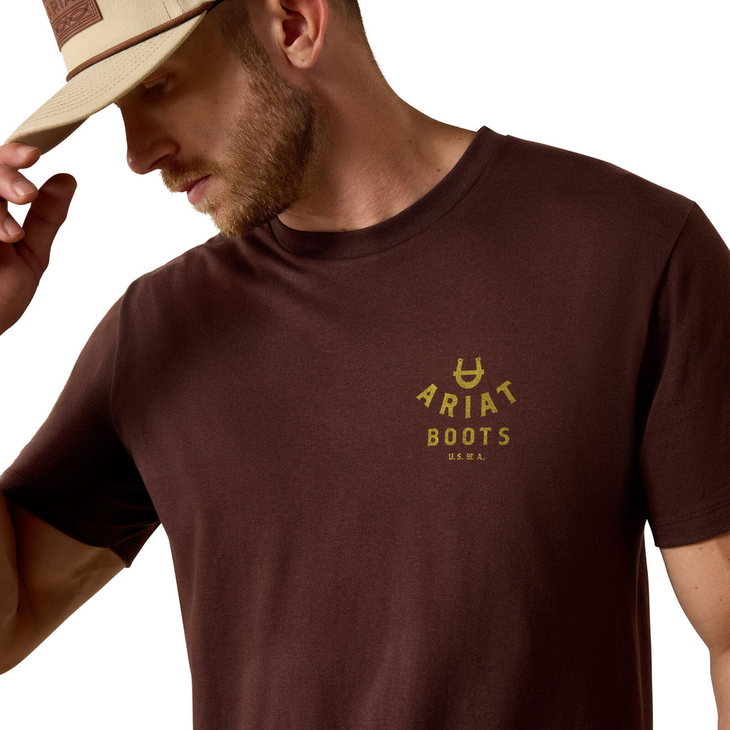 Ariat Mens Western Ropes S/S Tee (10071156) Puce