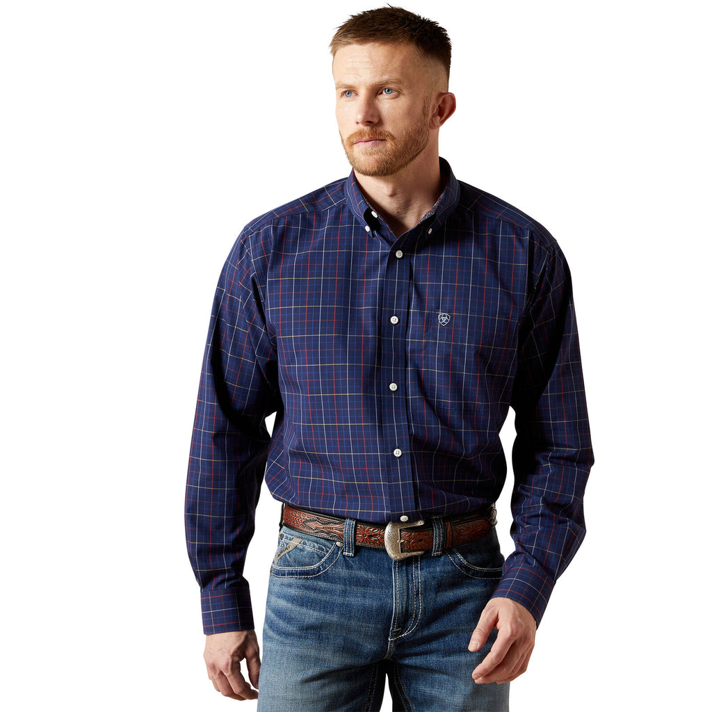 Ariat Mens Wrinkle Free Blaze L/S Shirt (10065809) Navy