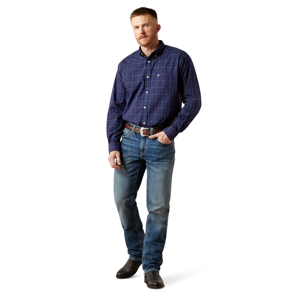 Ariat Mens Wrinkle Free Blaze L/S Shirt (10065809) Navy
