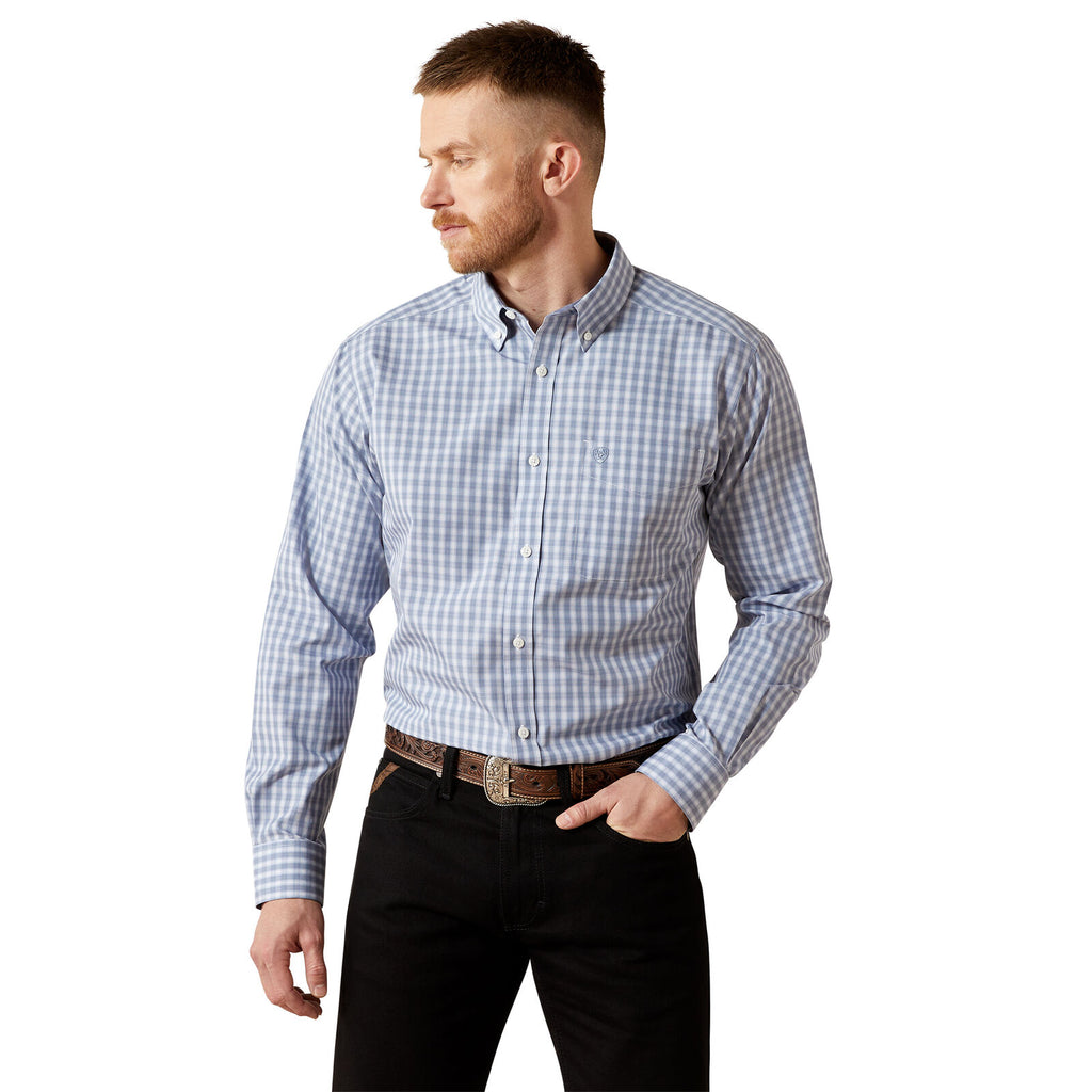 Ariat Mens Wrinkle Free Brett Fitted L/S Shirt (10065804) Grey