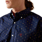 Ariat Mens Wrinkle Free Beaux Fitted L/S Shirt (10065802) Navy