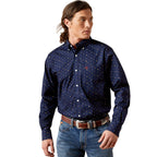 Ariat Mens Wrinkle Free Beaux Fitted L/S Shirt (10065802) Navy