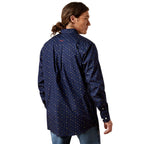 Ariat Mens Wrinkle Free Beaux Fitted L/S Shirt (10065802) Navy