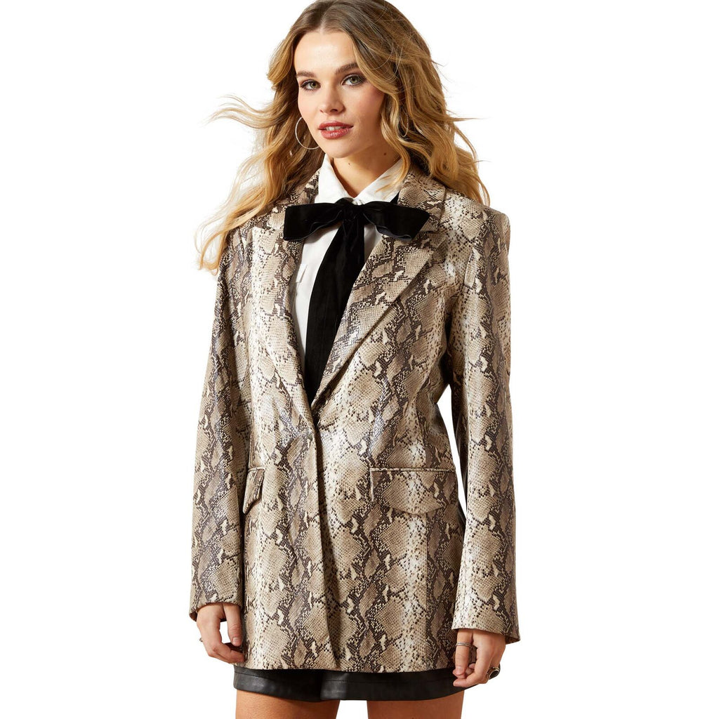 Ariat Womens Embossed Snakeskin Blazer (10065957) Brown Python