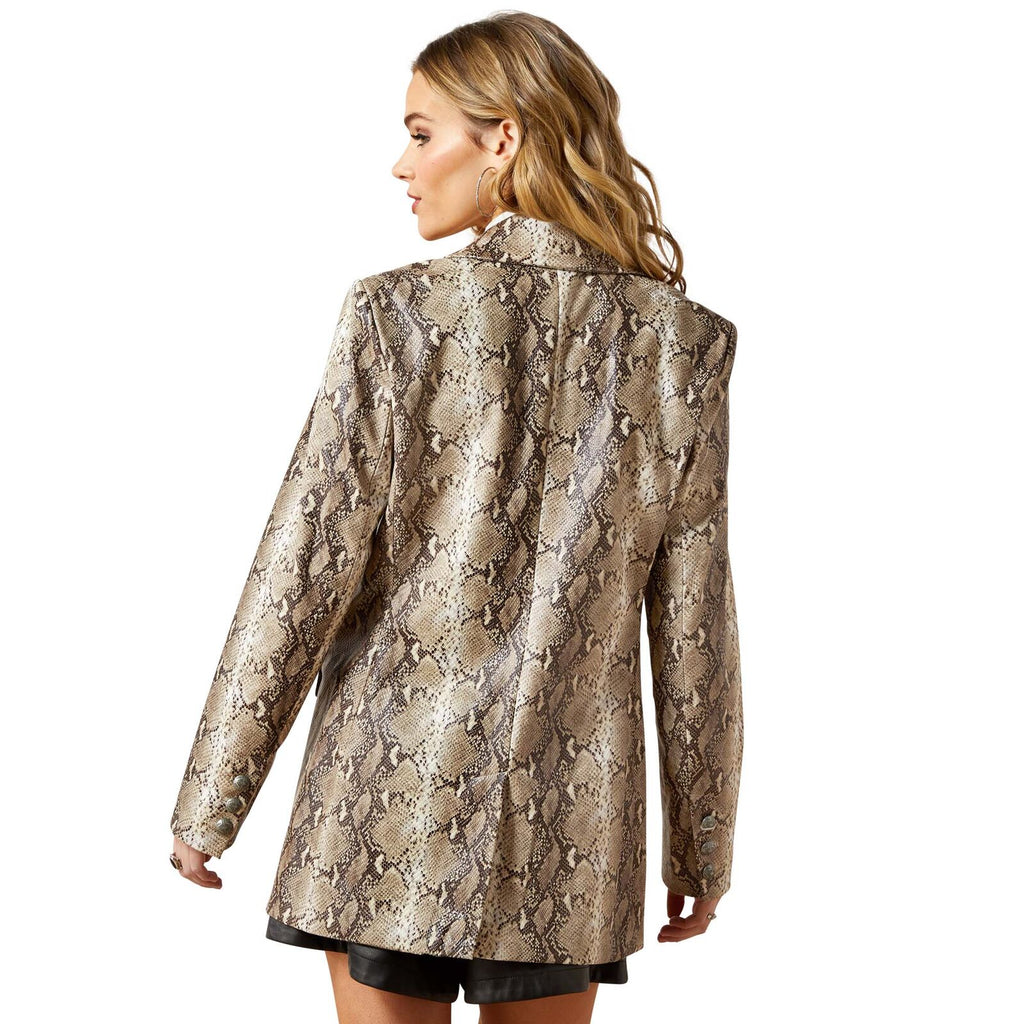 Ariat Womens Embossed Snakeskin Blazer (10065957) Brown Python