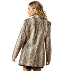 Ariat Womens Embossed Snakeskin Blazer (10065957) Brown Python