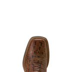 Ariat Childrens Knox Wide Square Toe Western Boots (10074192) Brown Crocodile Print/Navy