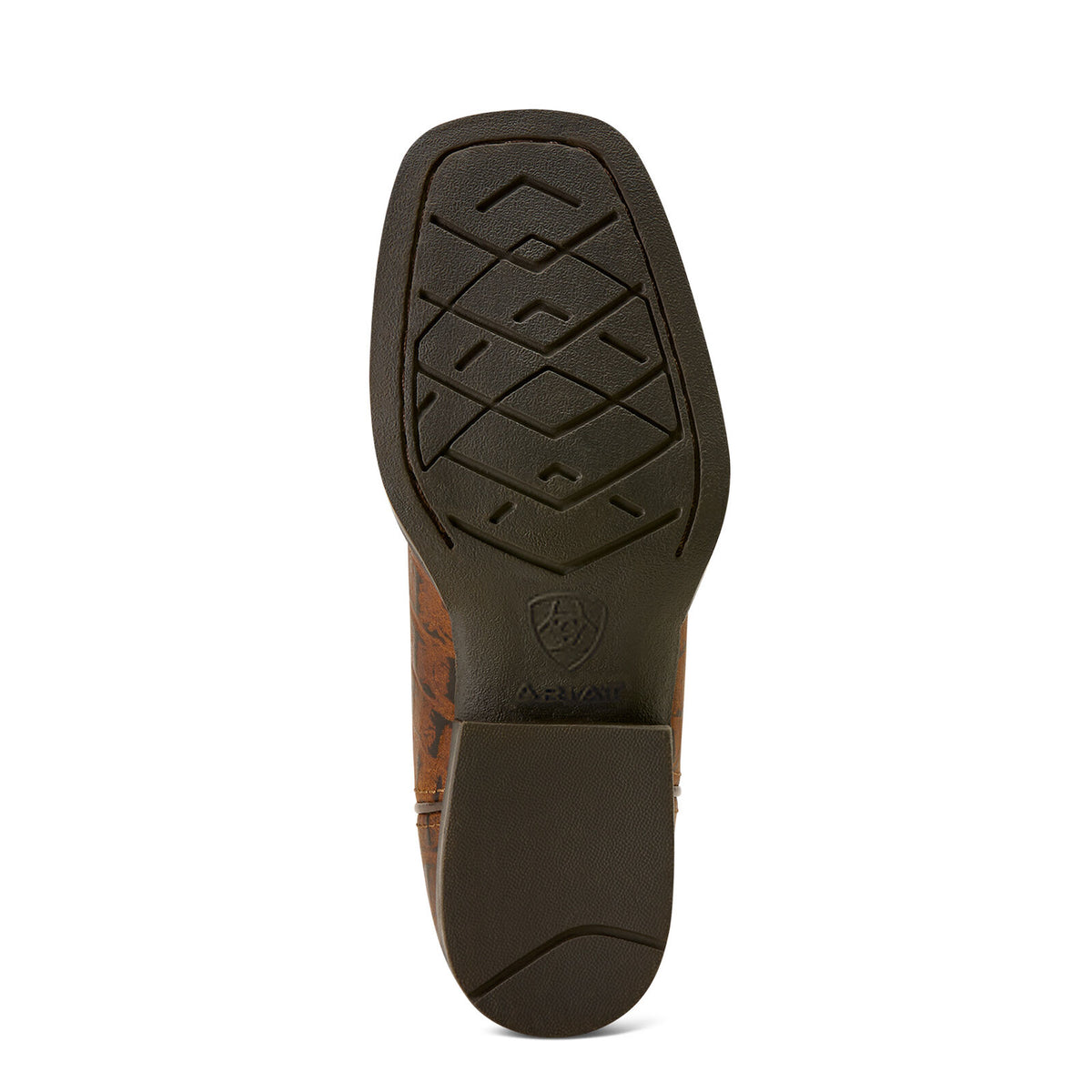 Ariat Childrens Knox Wide Square Toe Western Boots (10074192) Brown Crocodile Print/Navy