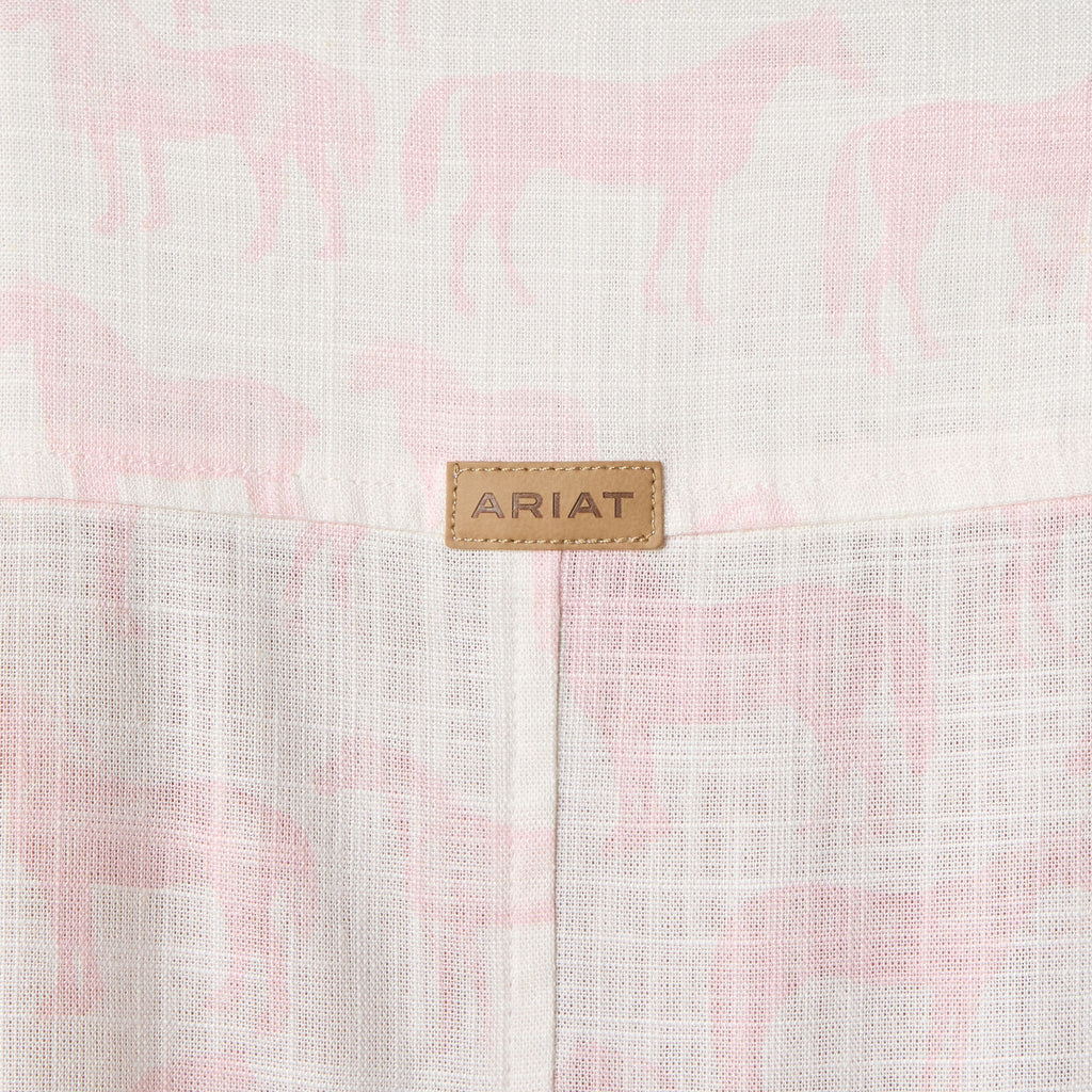 Ariat Womens Rudford L/S Shirt (10072746) Icy Pink Horse Print
