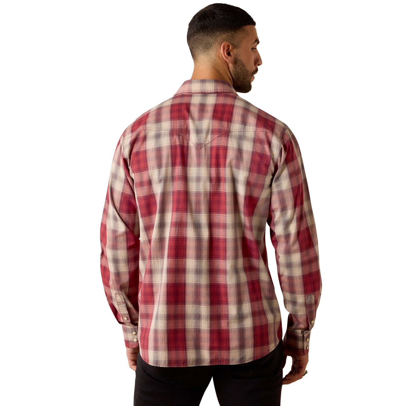 Ariat Mens Retro Hawthorne Fitted Snap L/S Shirt (10071645) Brick Red Plaid