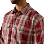 Ariat Mens Retro Hawthorne Fitted Snap L/S Shirt (10071645) Brick Red Plaid