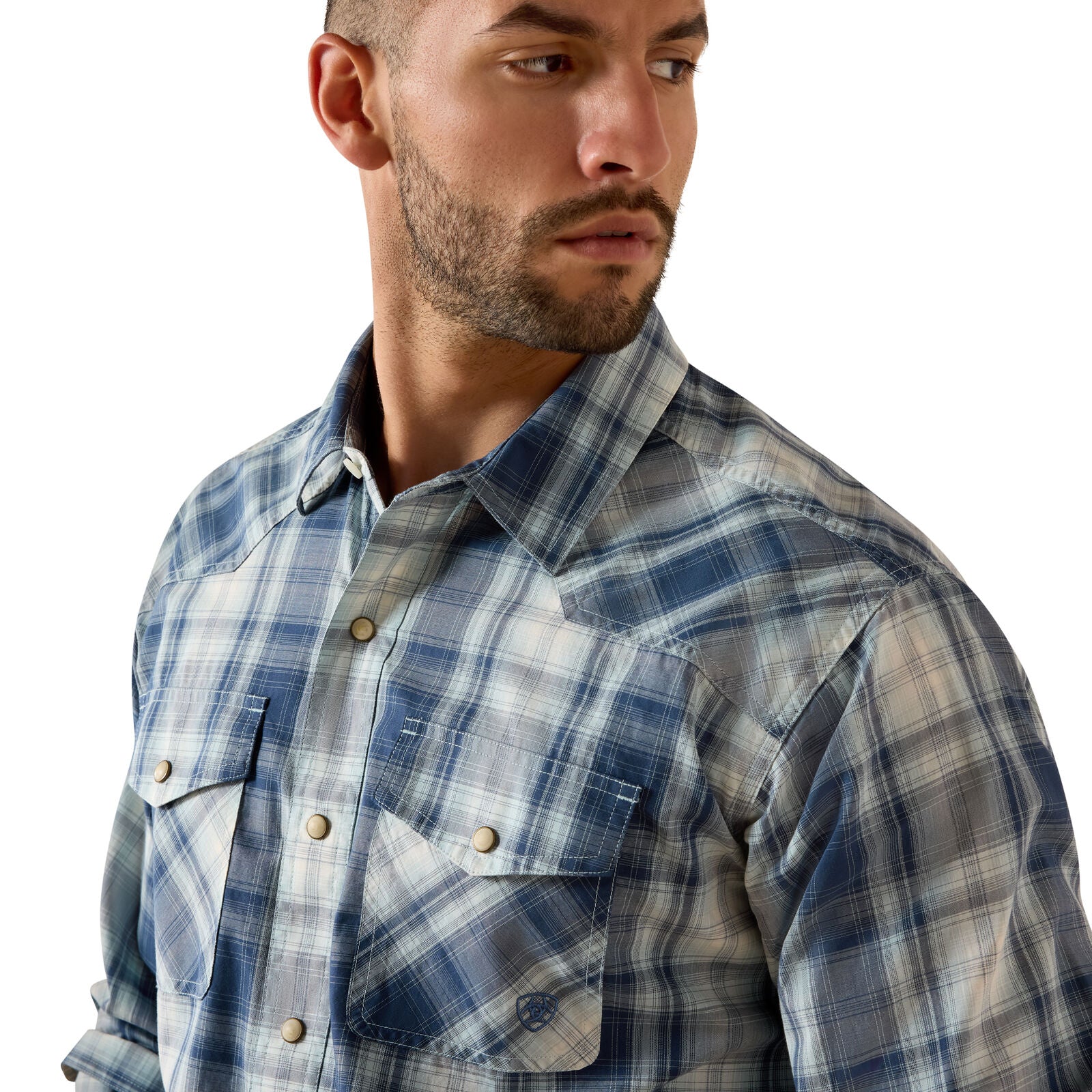 Ariat Mens Retro Heathcliff Fitted Snap L/S Shirt (10071737) Key Largo Plaid