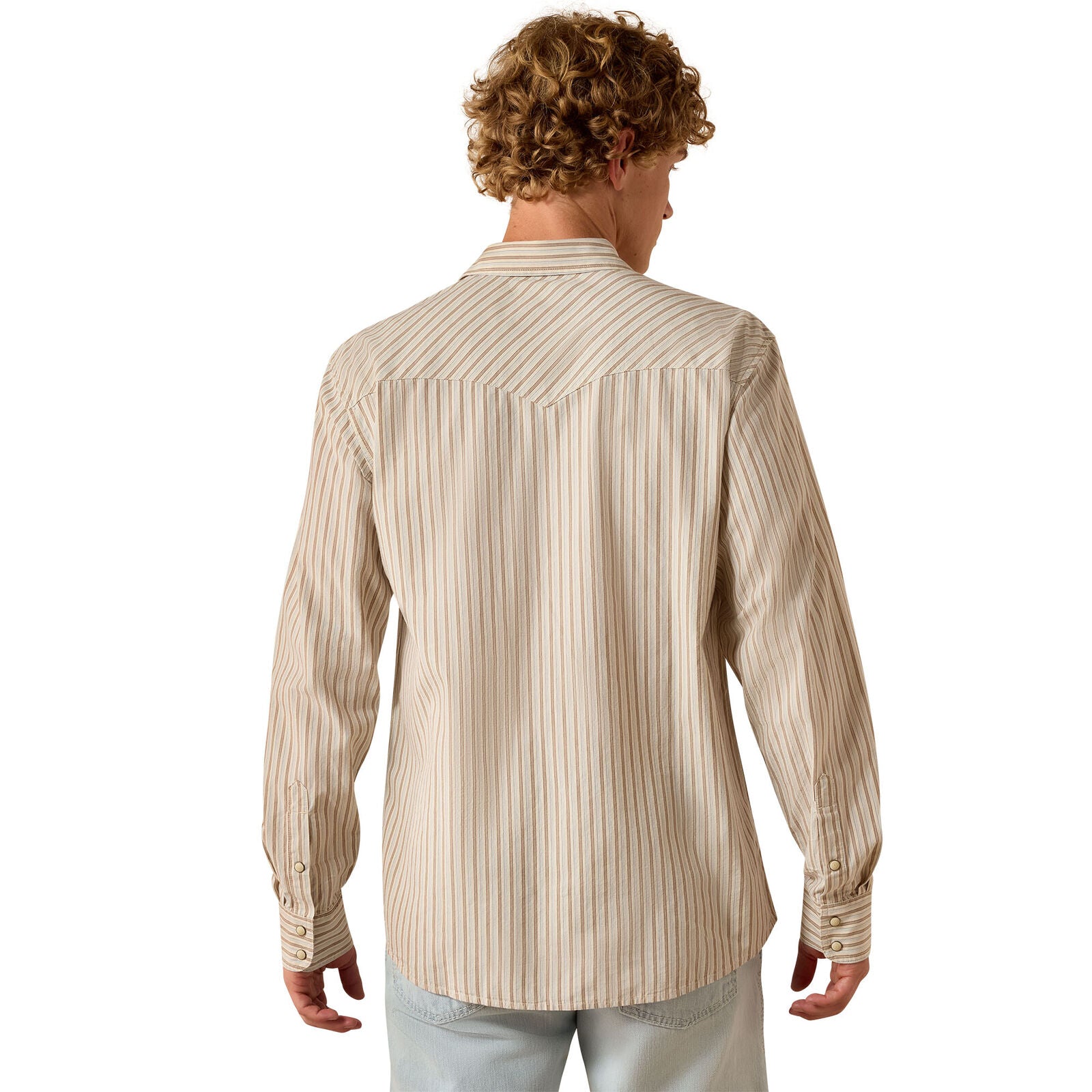 Ariat Mens Retro Hesper Fitted Snap S/S Shirt (10071090) Sandshell Stripe