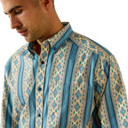 Ariat Mens Jaden Classic Fit L/S Shirt (10071612) Summer Melon Southwest Print