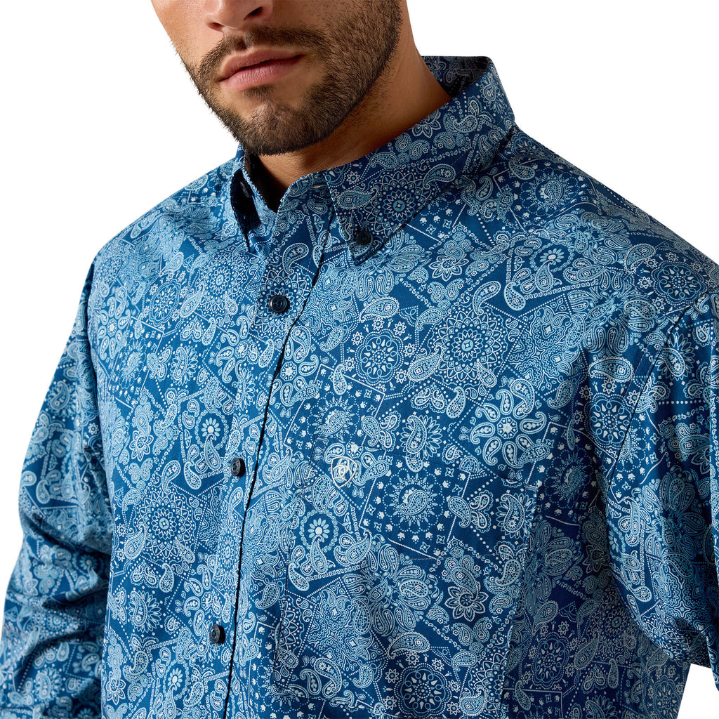 Ariat Mens Jorge Classic Fit L/S Shirt (10071037) Poseidon Paisley Print