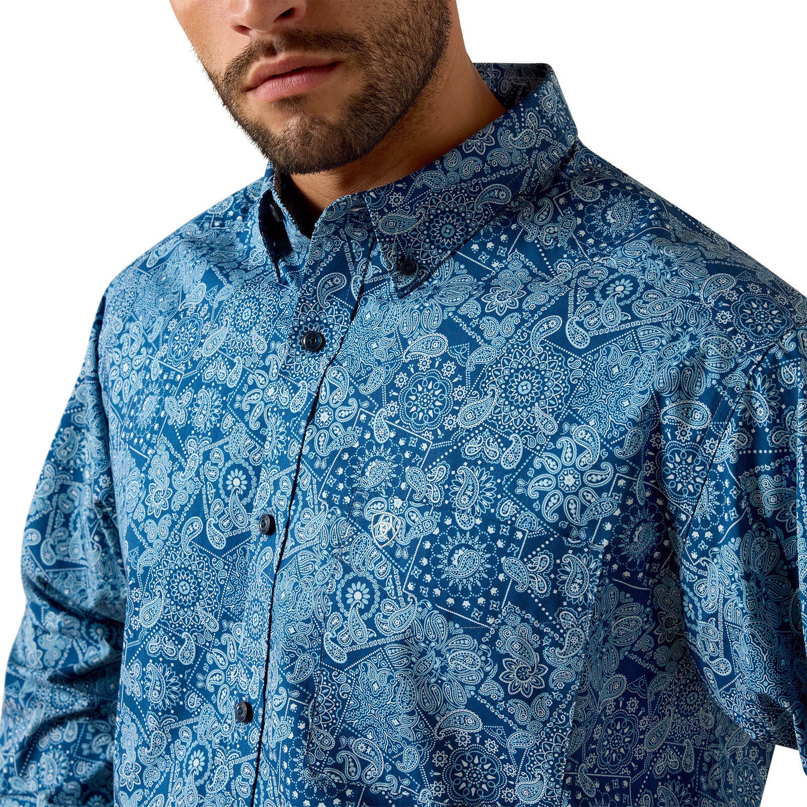 Ariat Mens Jorge Classic Fit L/S Shirt (10071037) Poseidon Paisley Print